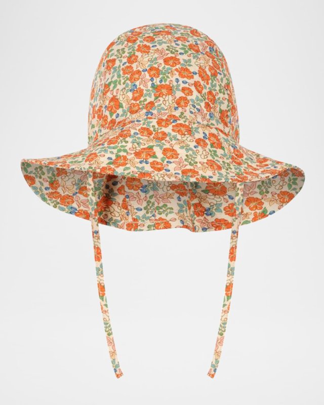 Girl's Verbena Floral-Print Sun Hat, Size 3M-8